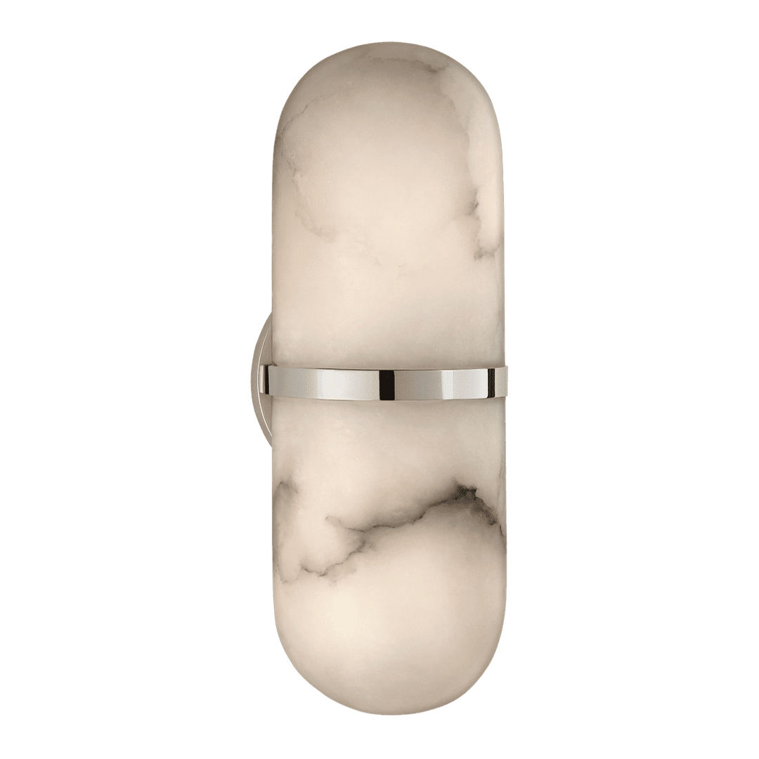 Melange Pill Form Sconce - Polished Nickel with Alabaster Visual Comfort 1
