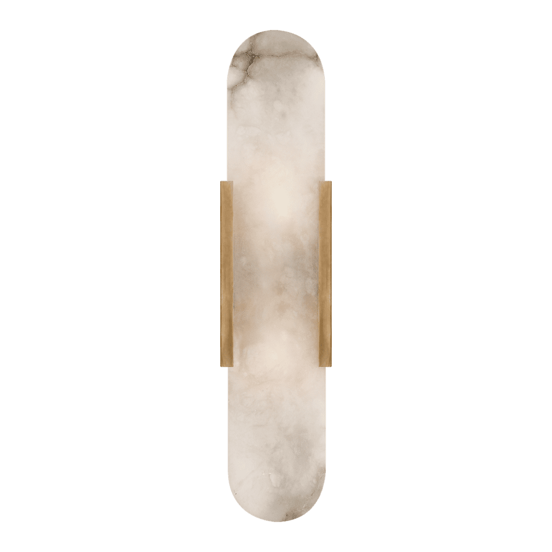 Melange Elongated Sconce - Antique-Burnished Brass with Alabaster Visual Comfort 1