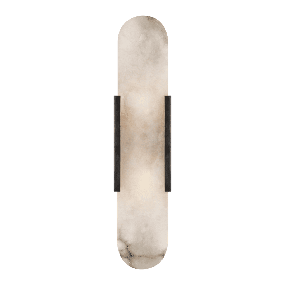 Melange Elongated Sconce - Bronze with Alabaster Visual Comfort 1