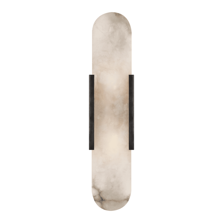 Melange Elongated Sconce - Bronze with Alabaster Visual Comfort 1