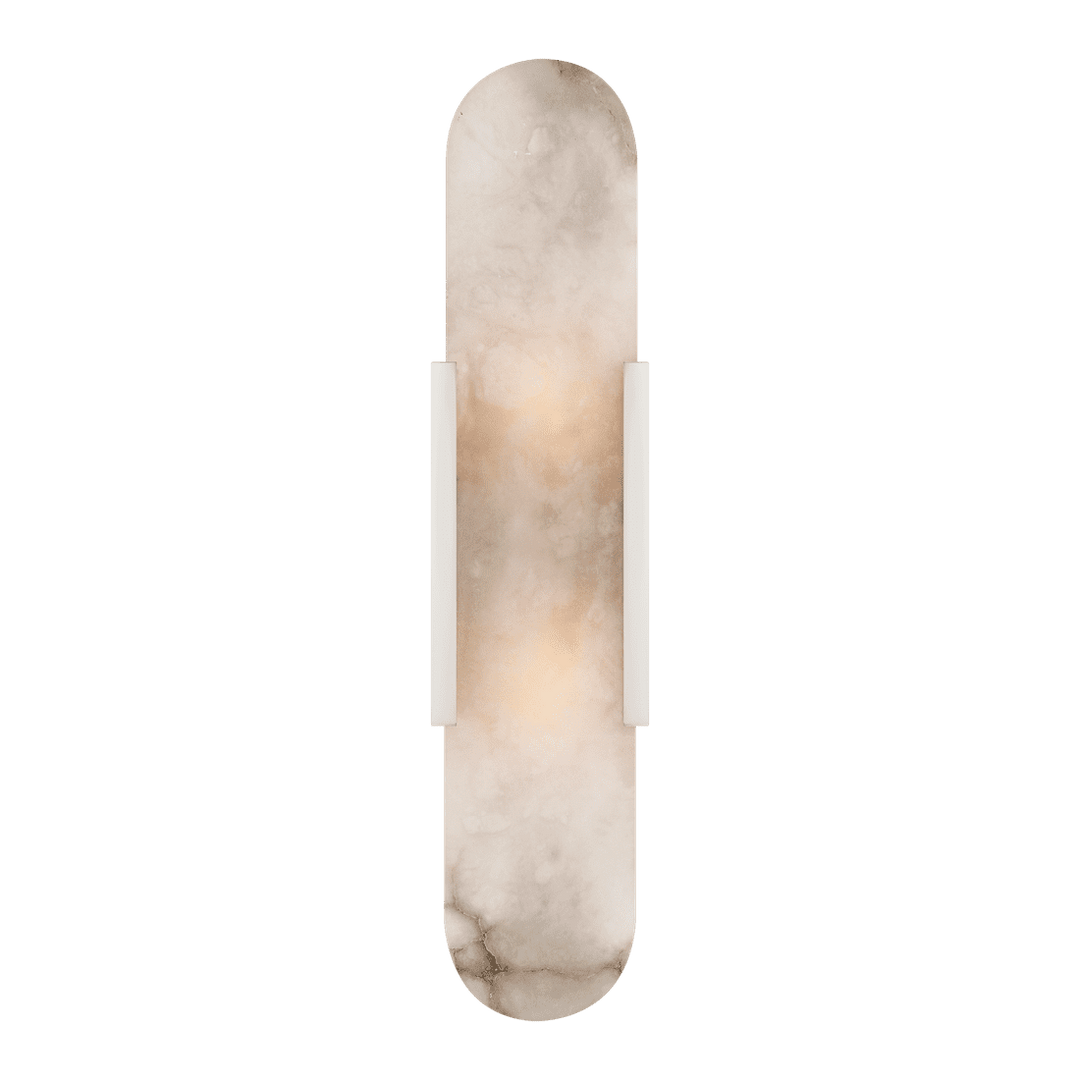 Melange Elongated Sconce - Polished Nickel with Alabaster Visual Comfort 1