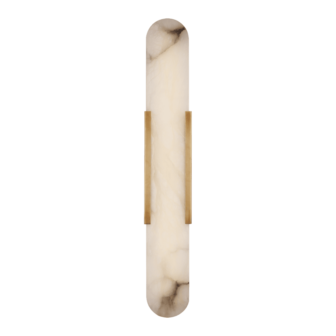Melange 28" Elongated Sconce - Antique-Burnished Brass with Alabaster Visual Comfort 1