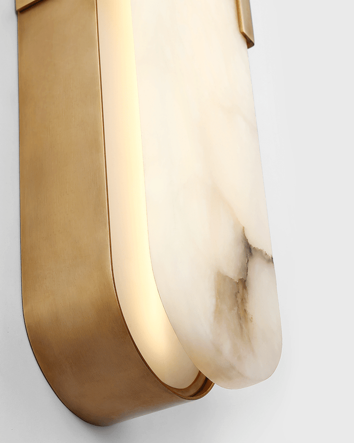 Melange 28" Elongated Sconce - Antique-Burnished Brass with Alabaster Visual Comfort 2