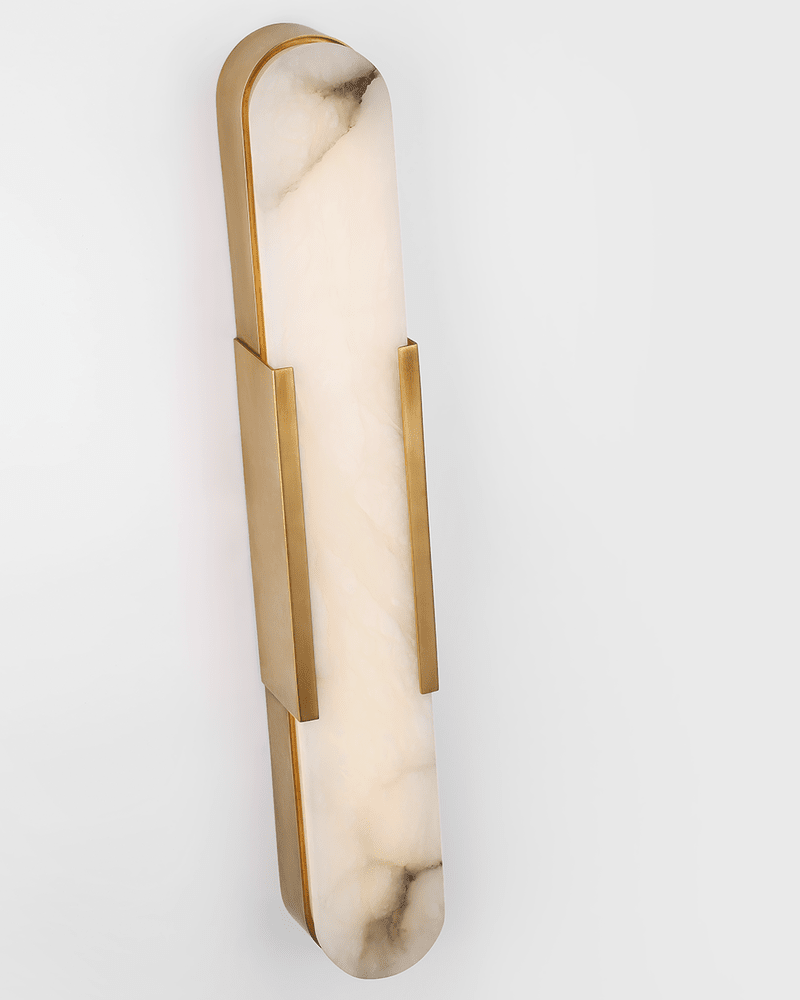 Melange 28" Elongated Sconce - Polished Nickel with Alabaster Visual Comfort 2