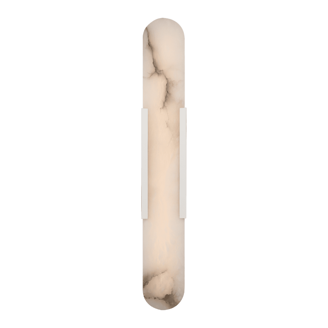 Melange 28" Elongated Sconce - Polished Nickel with Alabaster Visual Comfort 1