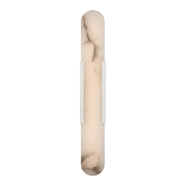 Melange 28" Elongated Sconce - Polished Nickel with Alabaster Visual Comfort 1