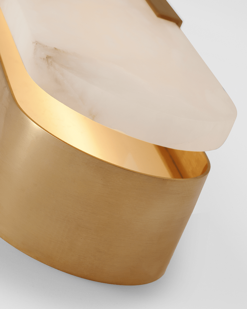 Melange 20" Elongated Sconce - Antique-Burnished Brass with Alabaster Visual Comfort 3