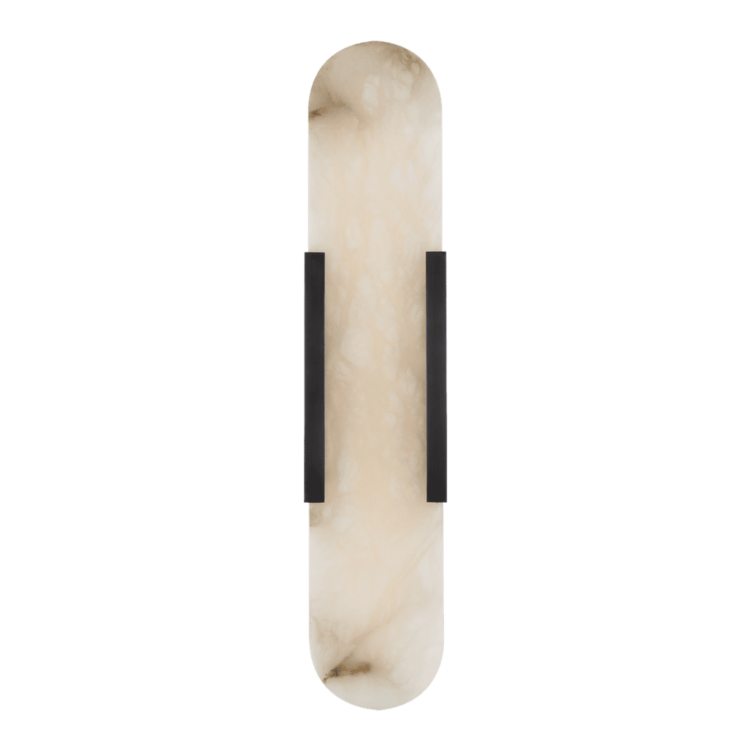 Melange 20" Elongated Sconce - Bronze with Alabaster Visual Comfort 1