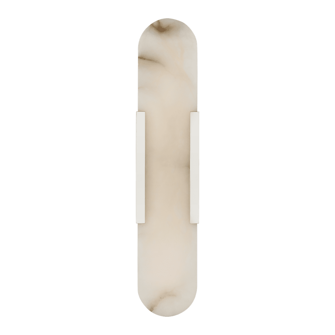 Melange 20" Elongated Sconce - Polished Nickel with Alabaster Visual Comfort 1