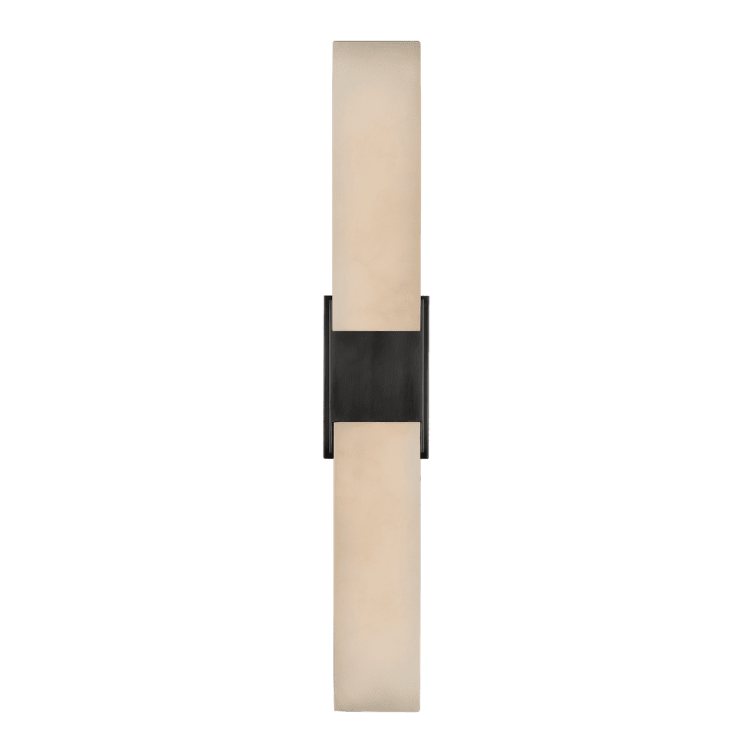 Covet Double Box Sconce - Bronze with Alabaster Visual Comfort 1