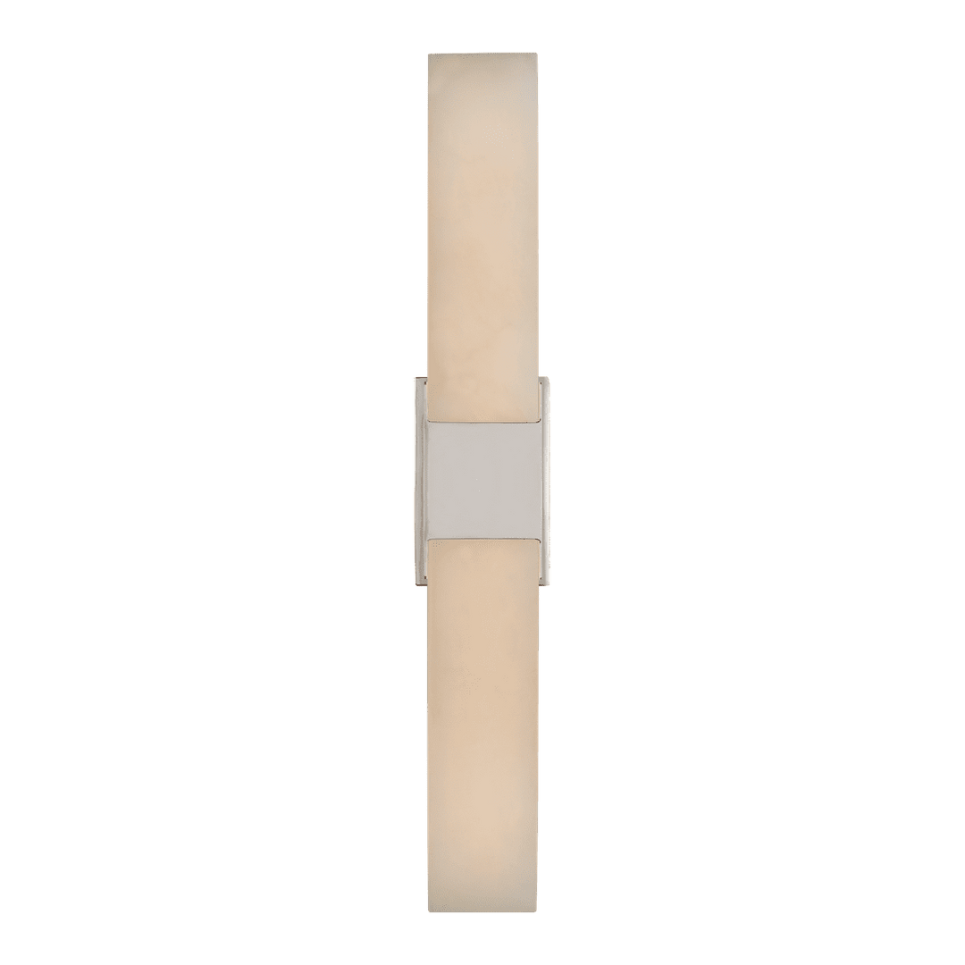 Covet Double Box Sconce - Polished Nickel with Alabaster Visual Comfort 1