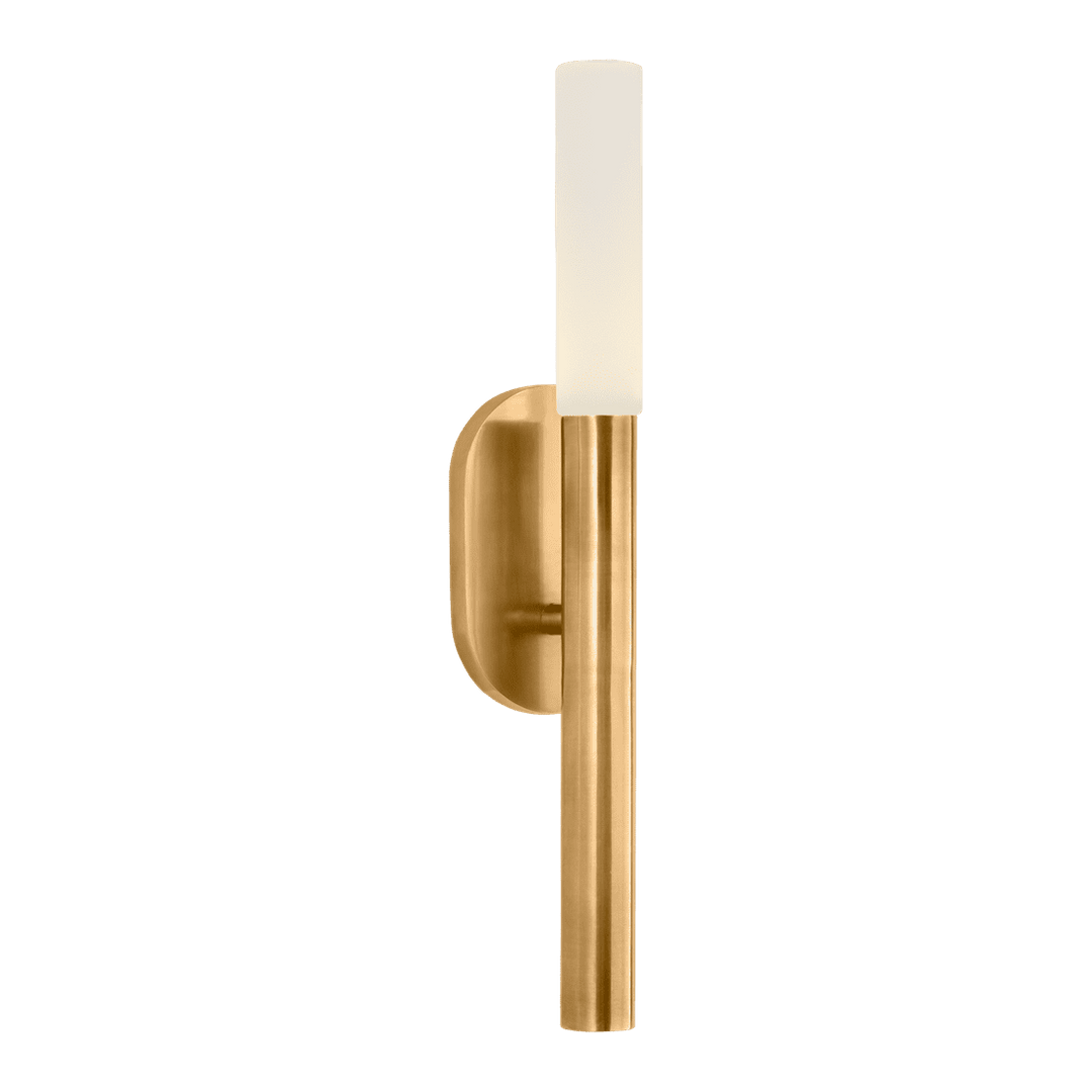 Rousseau Small Bath Sconce - Antique-Burnished Brass with Etched Crystal Visual Comfort 1