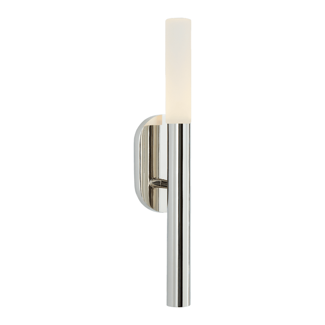 Rousseau Small Bath Sconce - Polished Nickel with Etched Crystal Visual Comfort 1