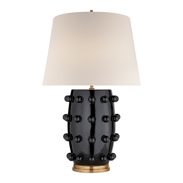 Linden Medium Lamp - Black with Linen Shade Visual Comfort 1