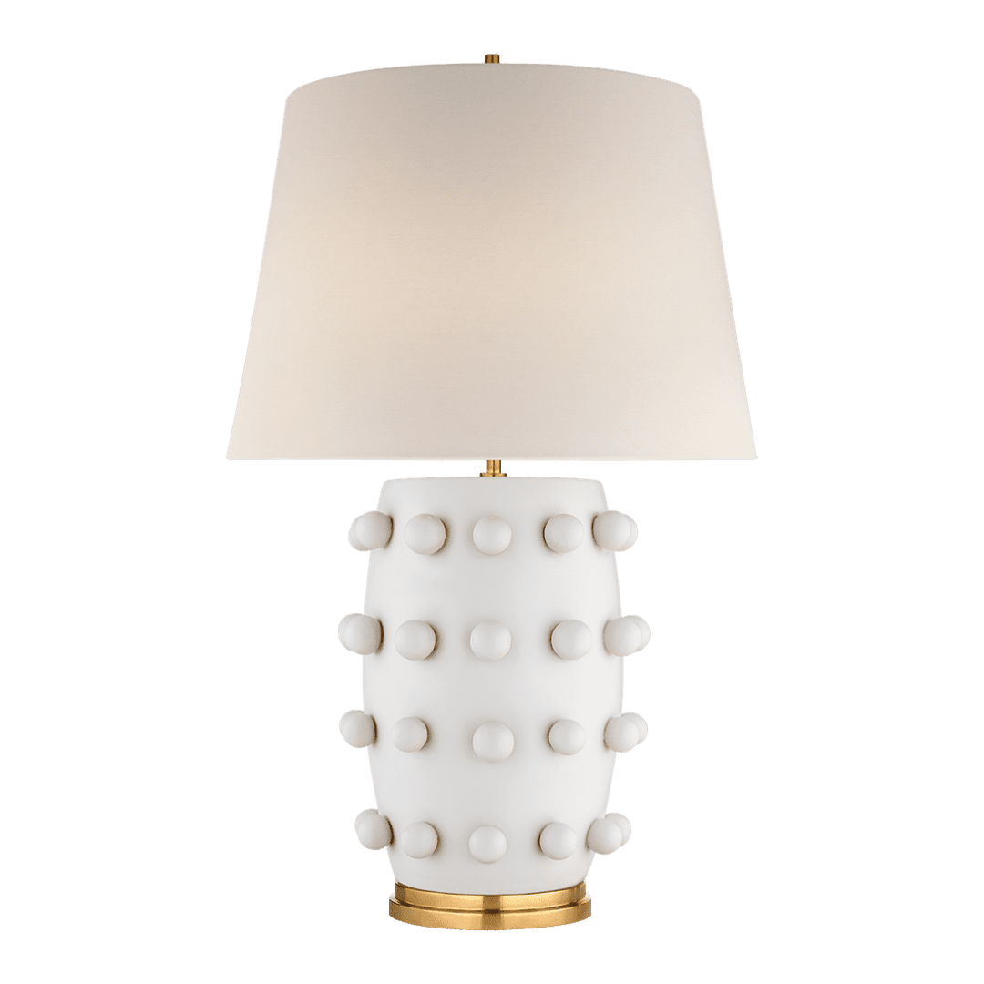 Linden Medium Lamp - Plaster White with Linen Shade Visual Comfort 1