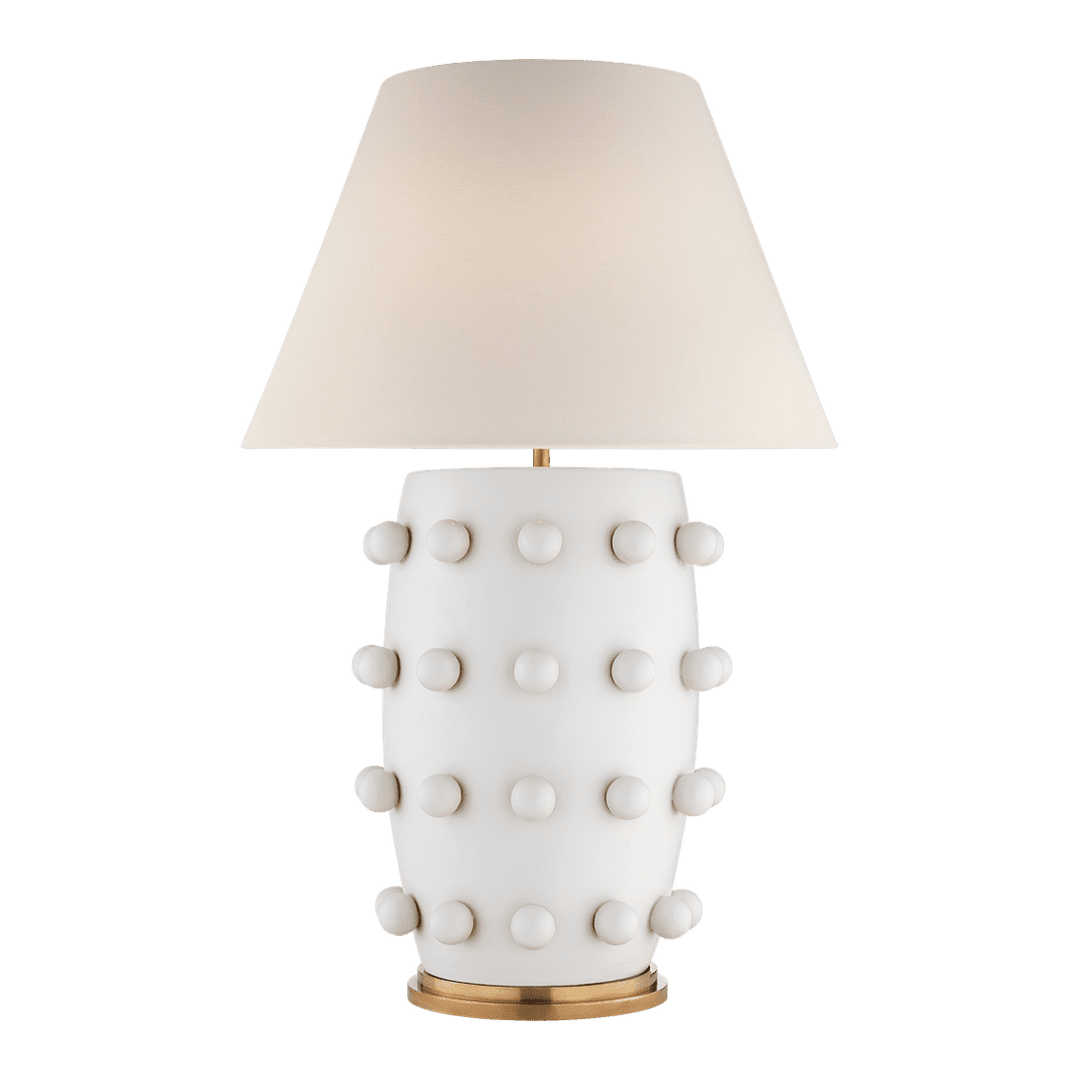 Linden Table Lamp - Plaster White with Linen Shade Visual Comfort 1