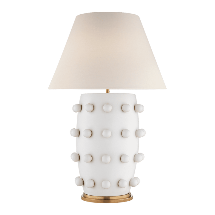 Linden Table Lamp - Plaster White with Linen Shade Visual Comfort 1