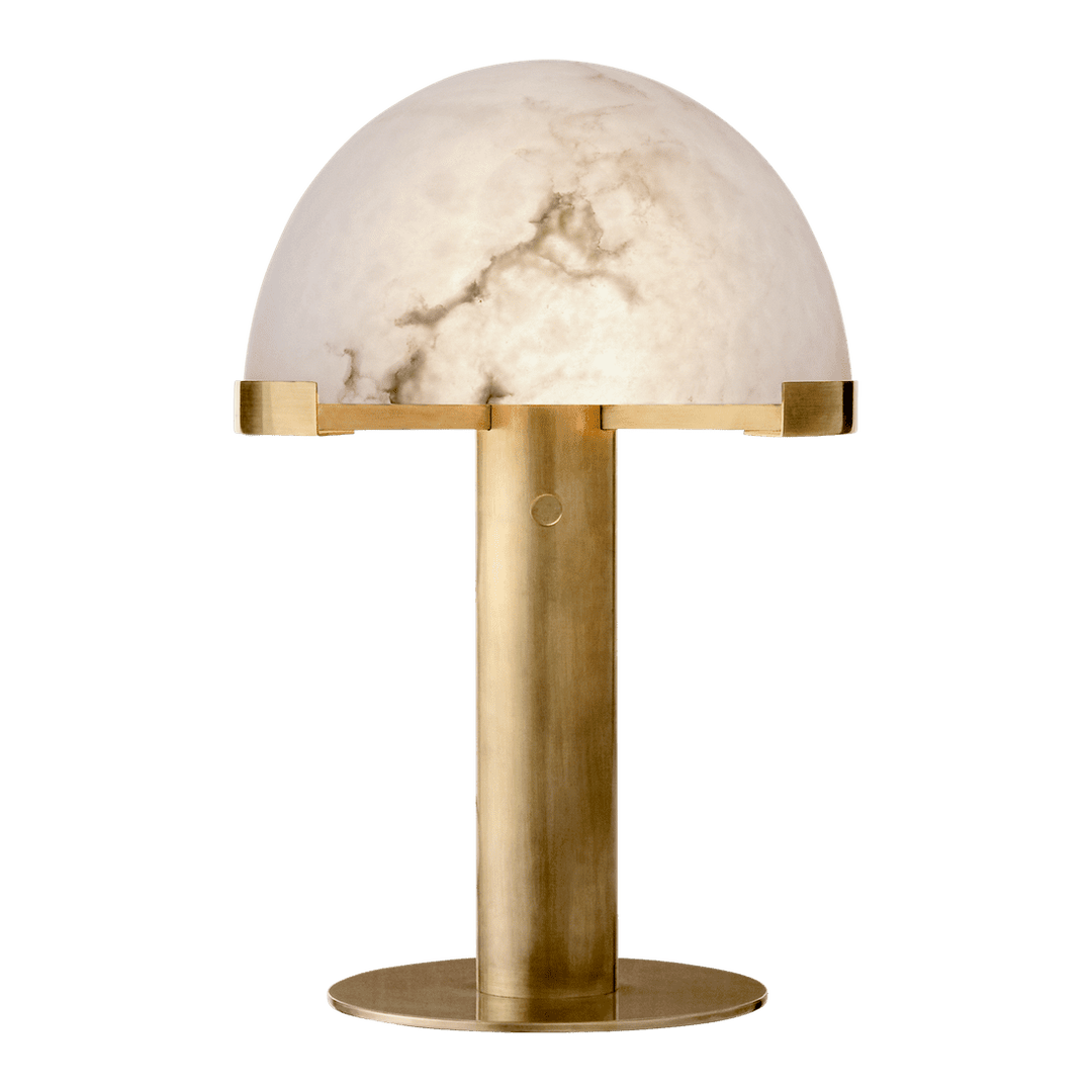 Melange Desk Lamp - Antique-Burnished Brass with Alabaster Shade Visual Comfort 1