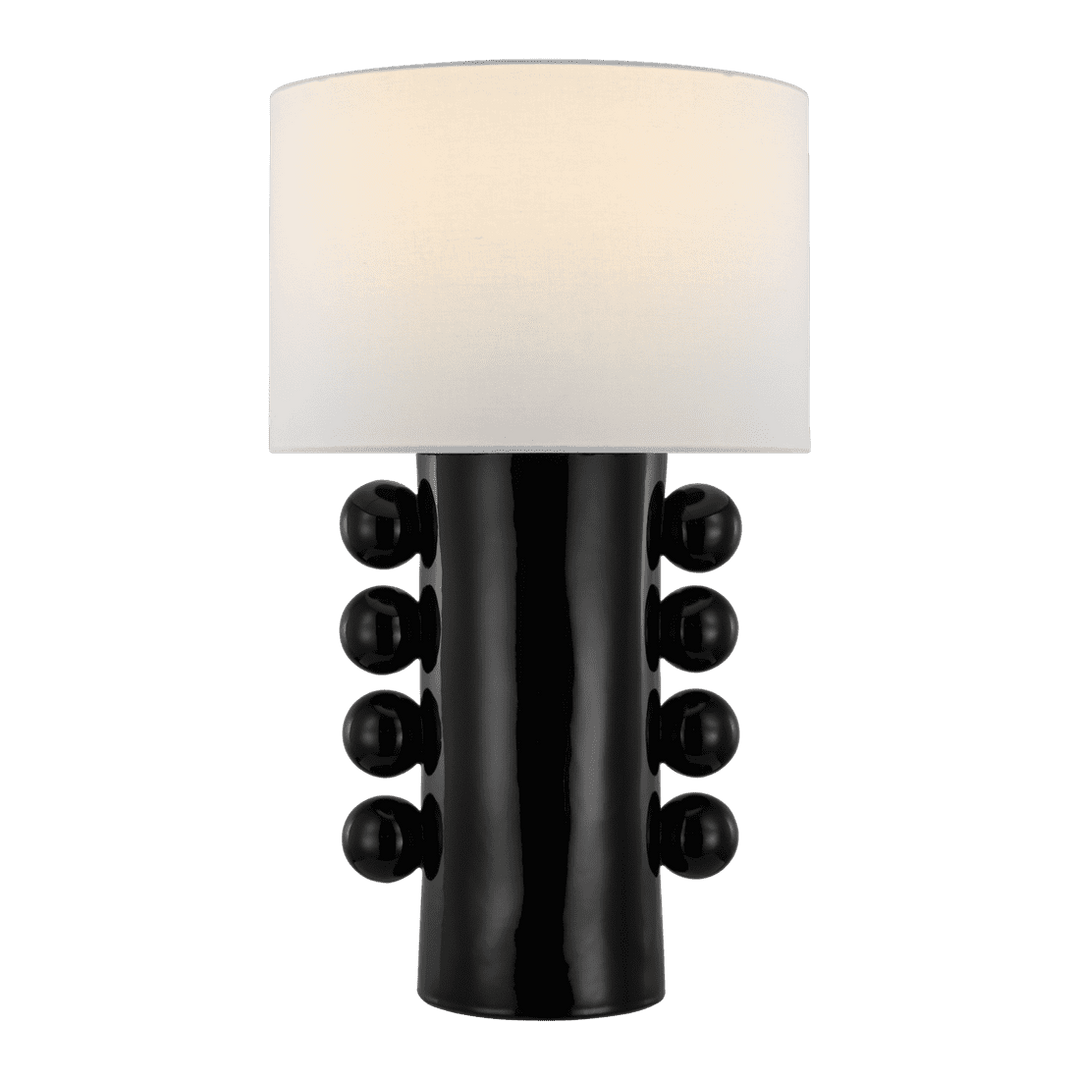 Tiglia Tall Table Lamp - Black with Linen Shade Visual Comfort 1
