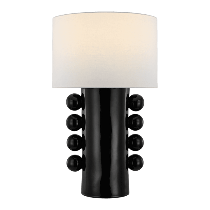 Tiglia Tall Table Lamp - Black with Linen Shade Visual Comfort 1