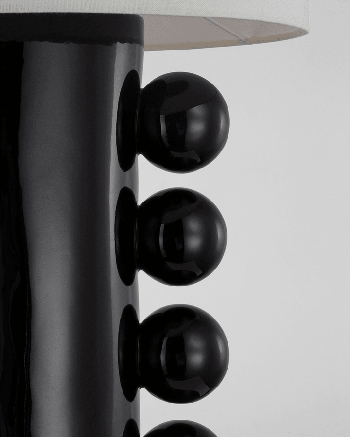 Tiglia Tall Table Lamp - Black with Linen Shade Visual Comfort 3