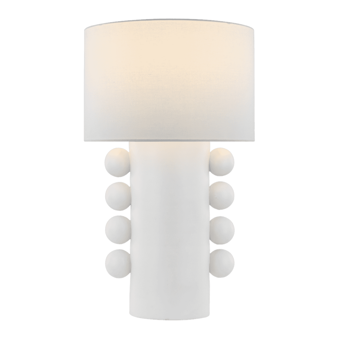 Tiglia Tall Table Lamp - Plaster White with Linen Shade Visual Comfort 1