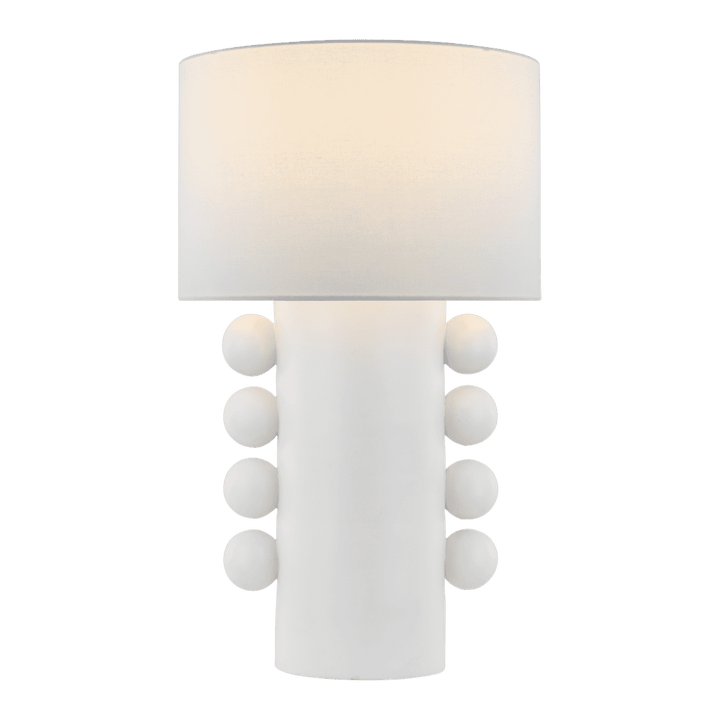 Tiglia Tall Table Lamp - Plaster White with Linen Shade Visual Comfort 1