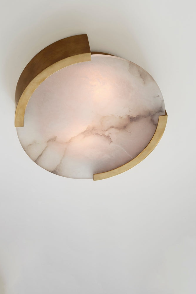 Melange Large Flush Mount - Antique-Burnished Brass with Alabaster Visual Comfort 2