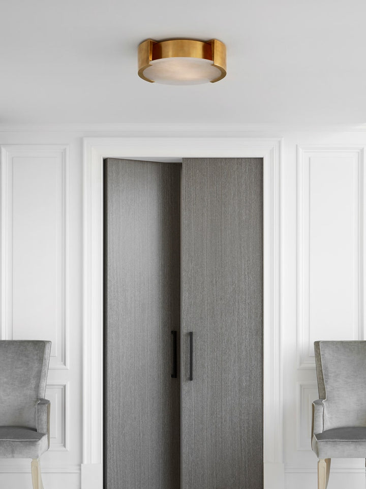 Melange Large Flush Mount - Antique-Burnished Brass with Alabaster Visual Comfort 3