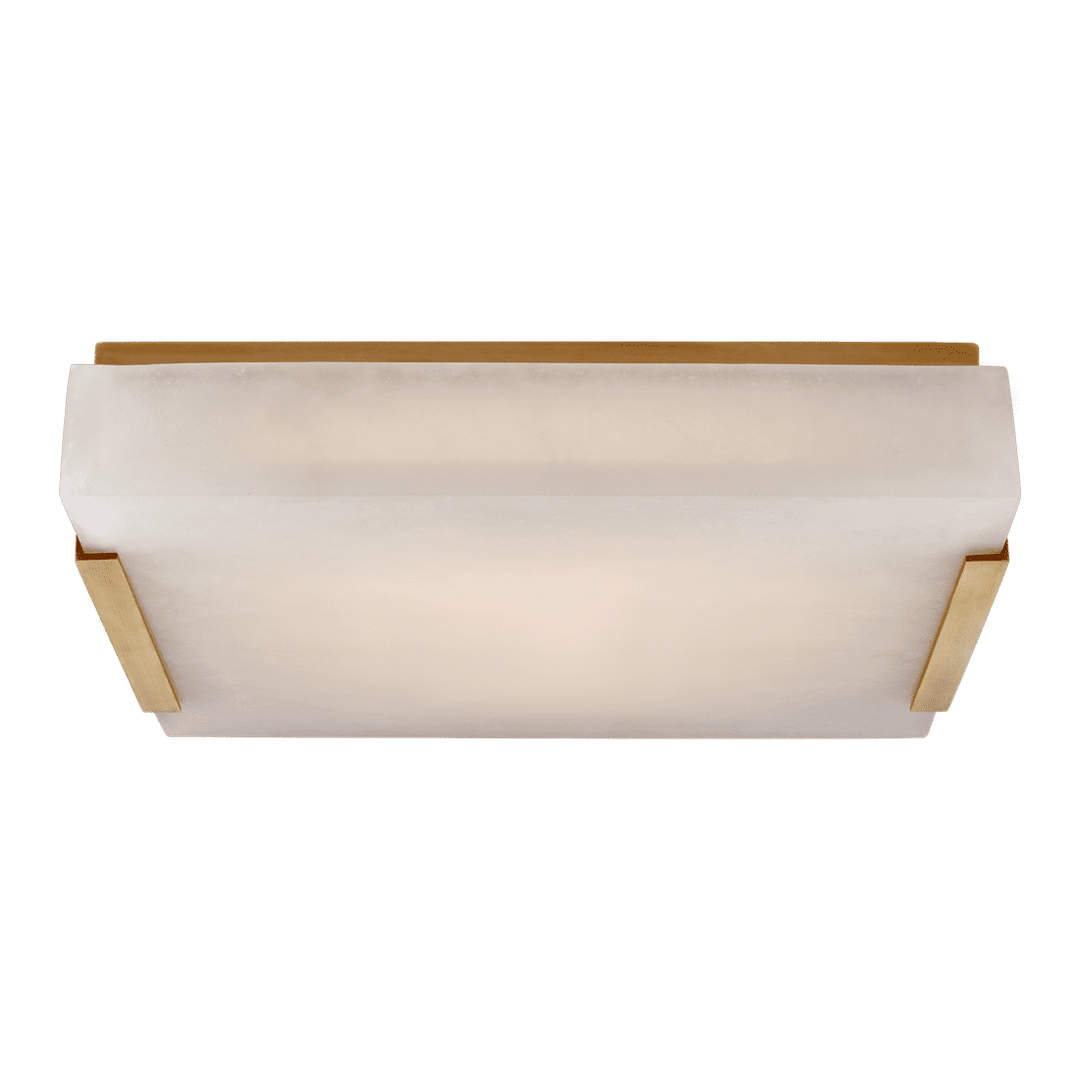 Covet Medium Flush Mount - Antique-Burnished Brass with Alabaster Visual Comfort 1