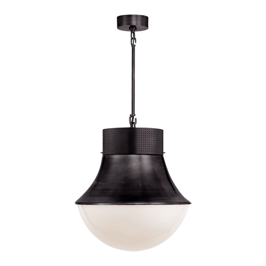 Precision Large Pendant - Bronze with White Glass Visual Comfort 1