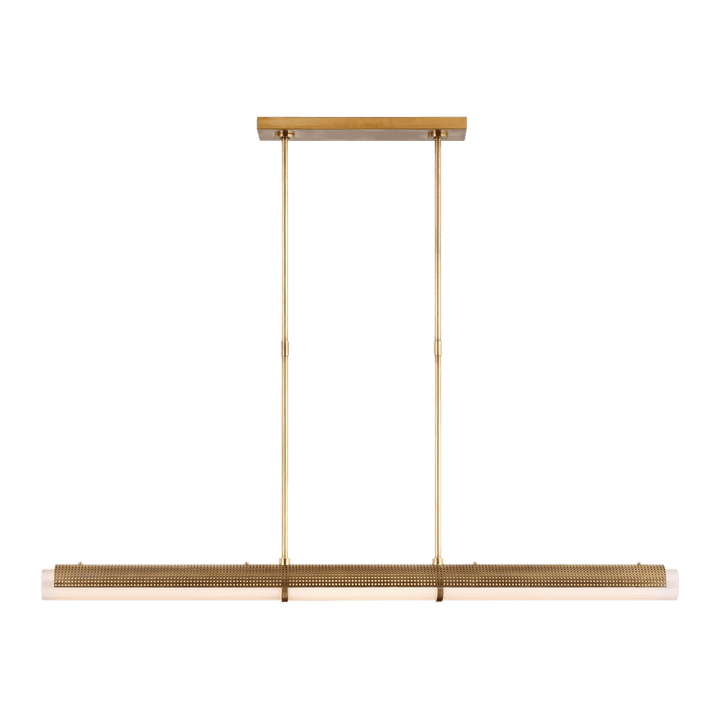 Precision Large Linear Chandelier - Antique-Burnished Brass with White Glass Visual Comfort 1