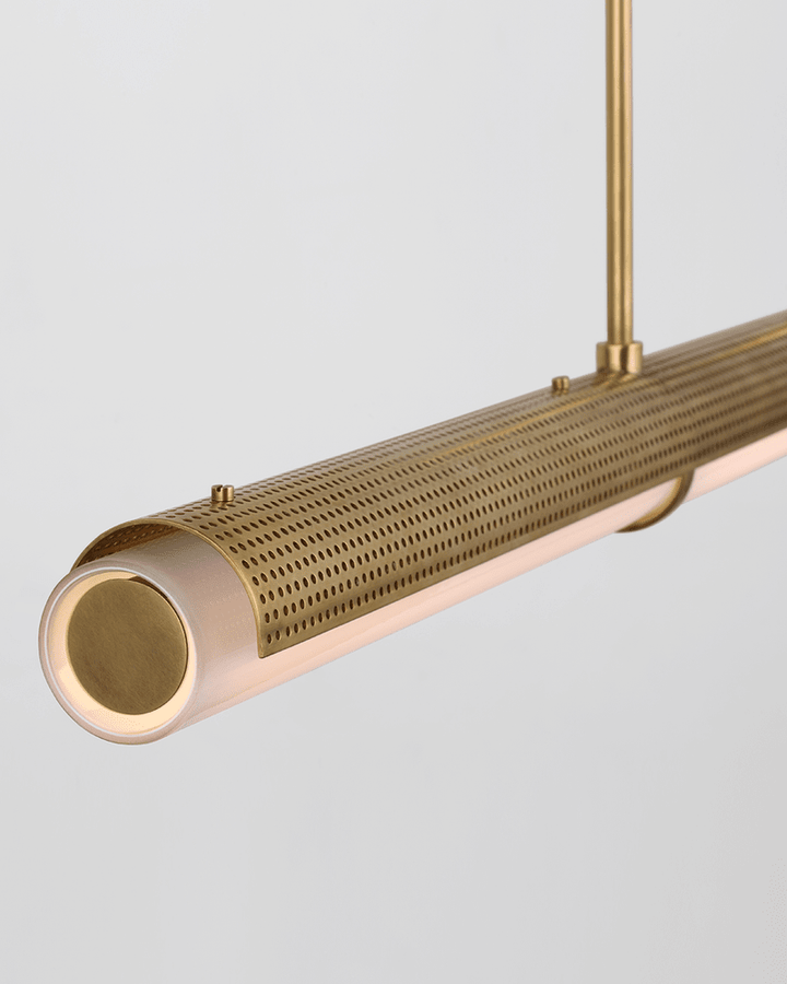 Precision Large Linear Chandelier - Antique-Burnished Brass with White Glass Visual Comfort 3