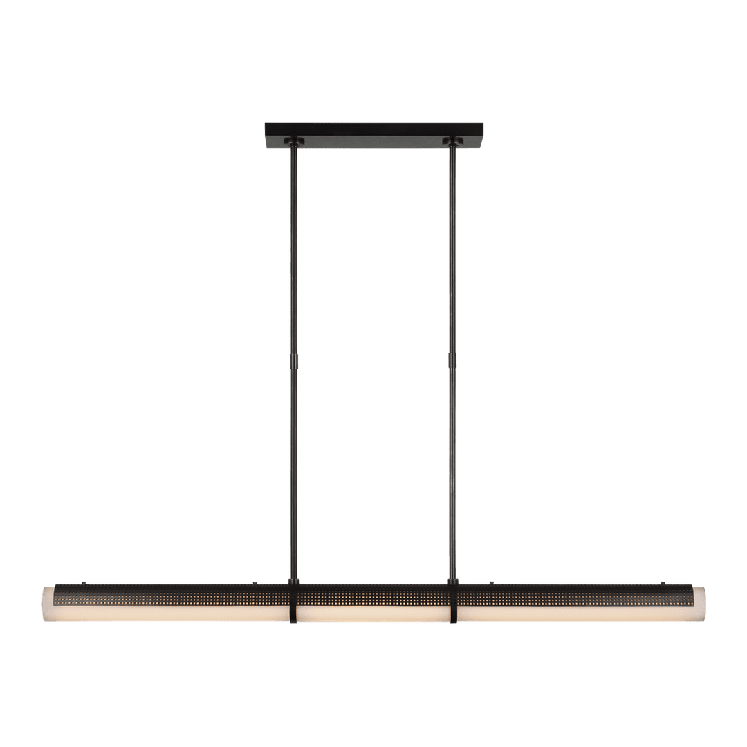 Precision Large Linear Chandelier - Bronze with White Glass Visual Comfort 1