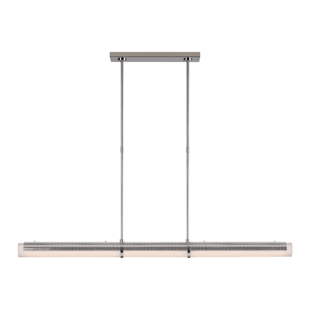Precision Large Linear Chandelier - Polished Nickel with White Glass Visual Comfort 1