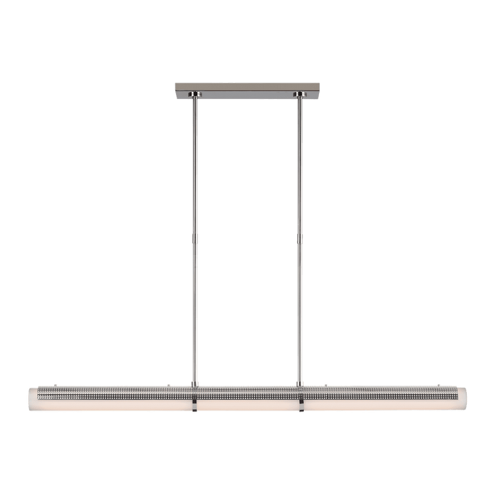 Precision Large Linear Chandelier - Polished Nickel with White Glass Visual Comfort 1