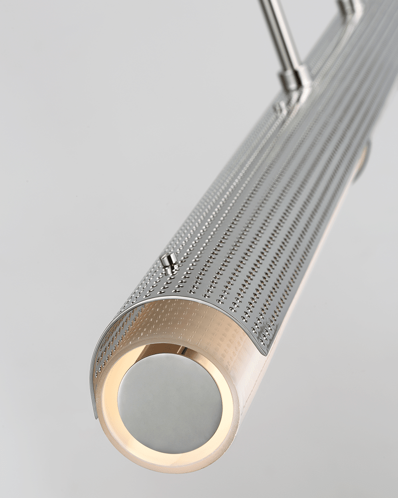 Precision Large Linear Chandelier - Polished Nickel with White Glass Visual Comfort 2