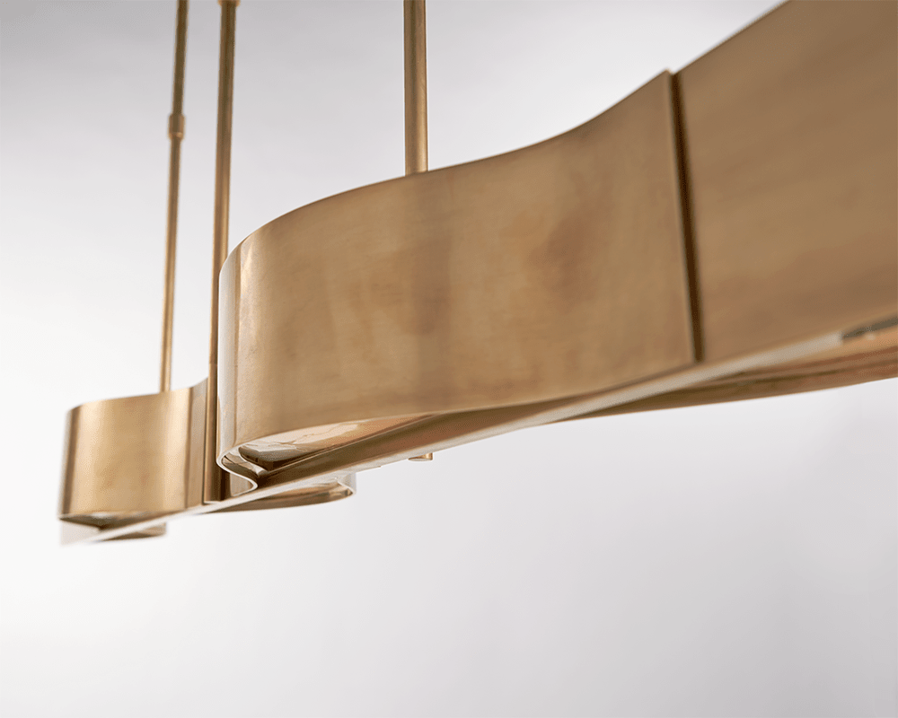 Avant Large Linear Pendant - Antique-Burnished Brass with Frosted Glass Visual Comfort 3