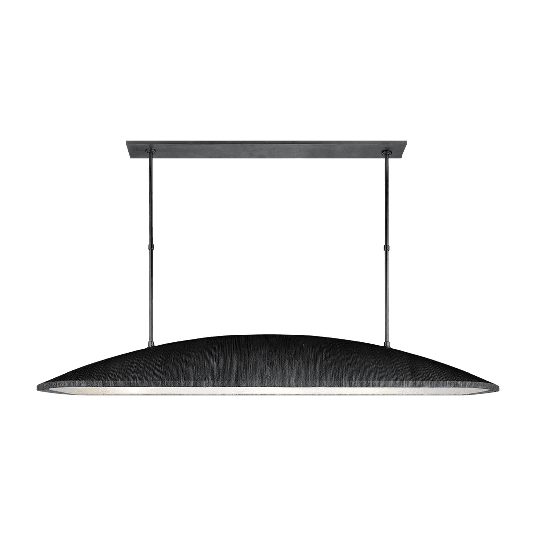 Utopia Large Linear Pendant - Aged Iron with Frosted Acrylic Visual Comfort 1