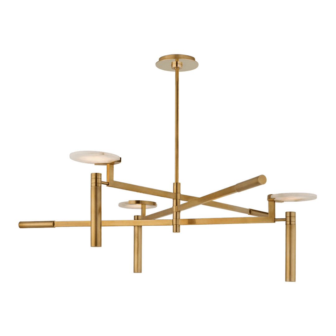 Melange Large Floating Disc Chandelier - Antique-Burnished Brass with Alabaster Visual Comfort 1