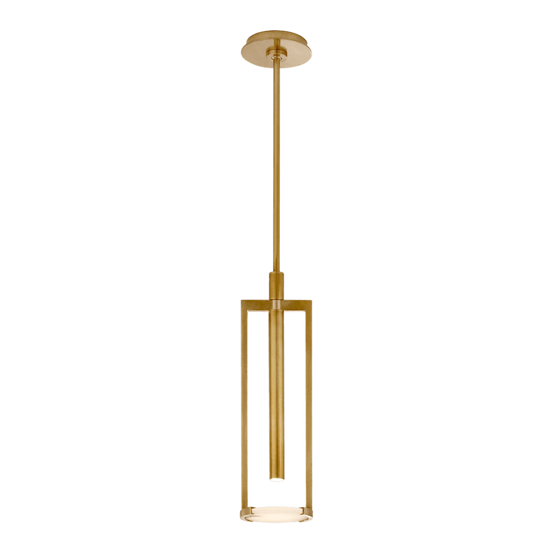 Melange Small Floating Disc Pendant - Antique-Burnished Brass with Alabaster Visual Comfort 1