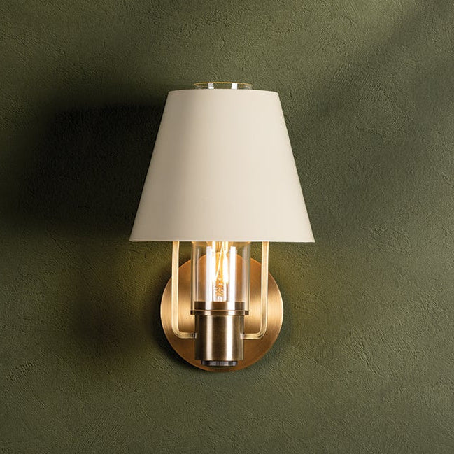 Kindle 1 Light Wall Sconce - Patina Brass & Soft Sand
