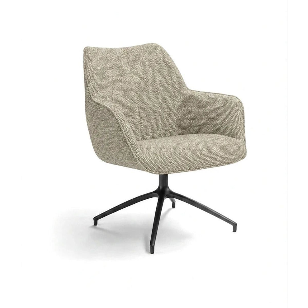 Kiq Beige Monza Melange Swivel Accent Chair - Black