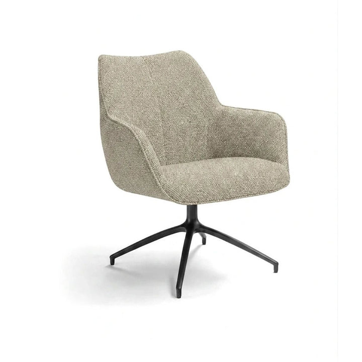 Kiq Beige Monza Melange Swivel Accent Chair - Black