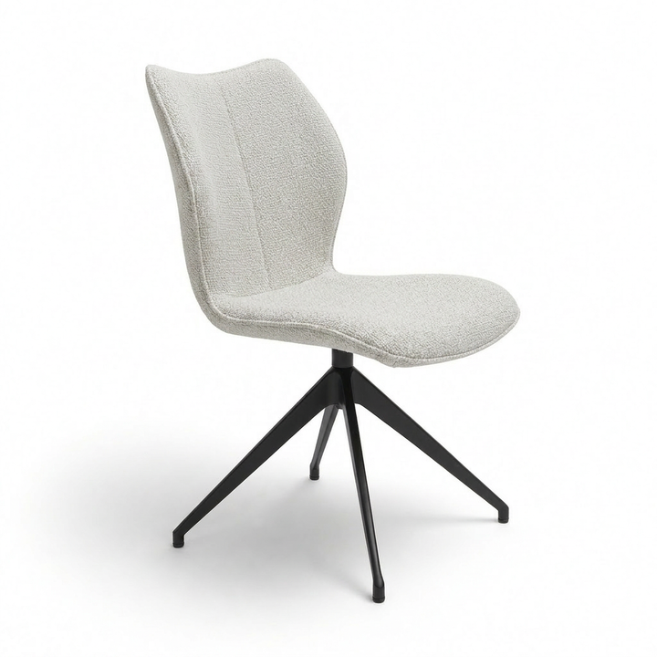 Kiq Cream Monza Swivel Dining Chair - Black