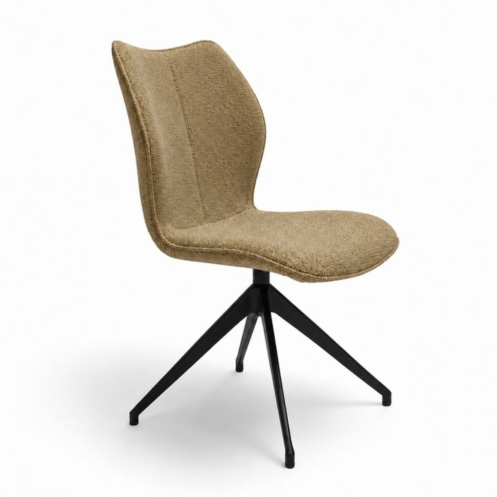 Kiq Mustard Monza Melange Swivel Dining Chair - Black