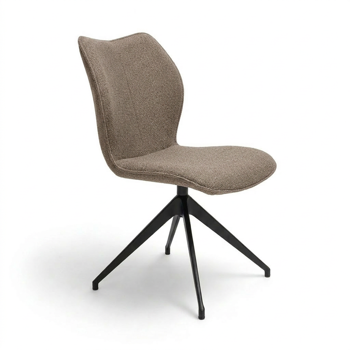 Kiq Taupe Monza Swivel Dining Chair - Black