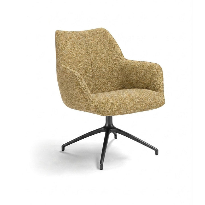 Kiq Mustard Monza Melange Swivel Accent Chair - Black