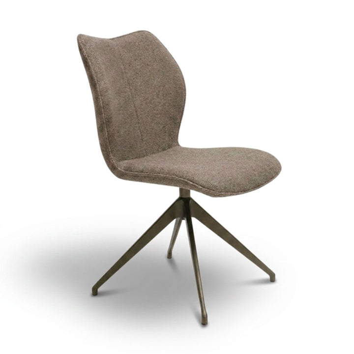 Kiq Taupe Monza Swivel Dining Chair - Anodic Brown