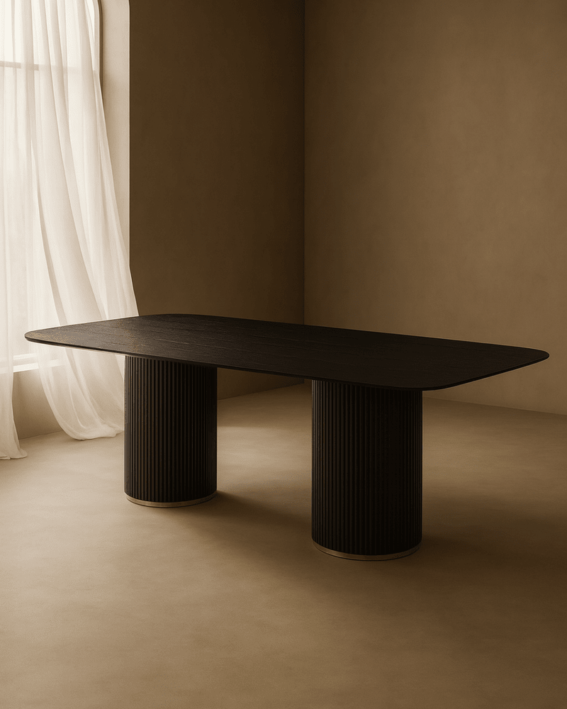 Lantine Oak Dining Table - Black Tommy Franks 2